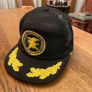 Vintage NRA Black with Laurels Snapback Mesh Back Trucker Hat Cap Made in USA